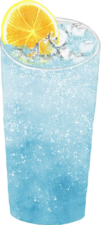 watercolor illustration Sparkling ocean punch mocktail